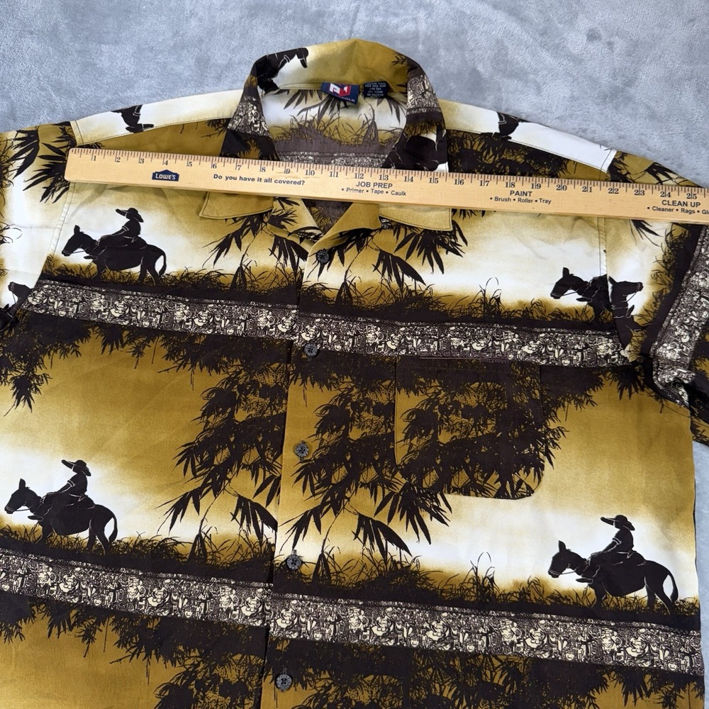 Southpole Men's XXL Hawaiian‎ Safari Y2K Mule SS Western Button Down Show - Picture 4 of 9